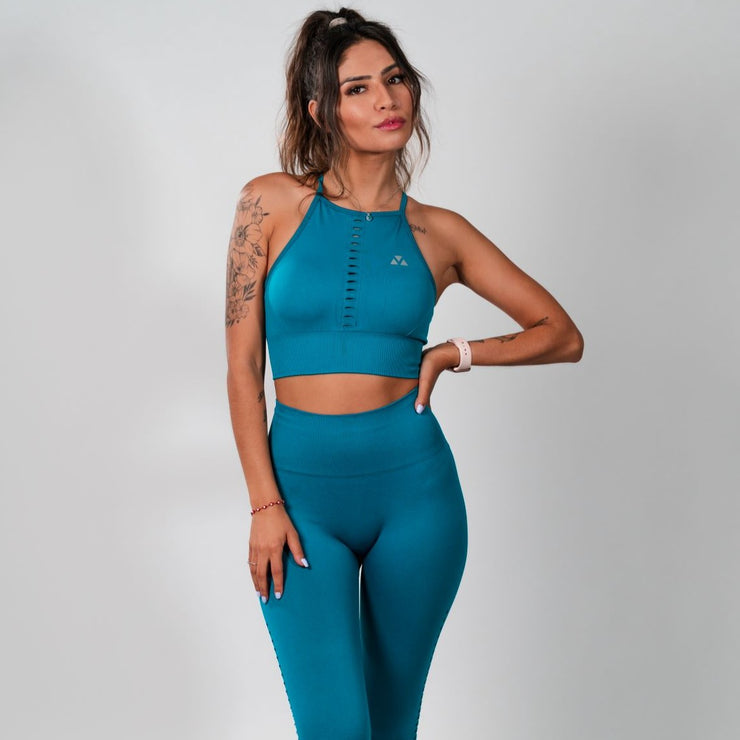 Bella Seamless Longline Bra Teal – Gymland Sportswear