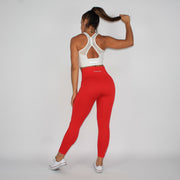 Contrast V Mesh Contour Sports Bra White