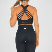 Flattered I Am Sports Bra Black