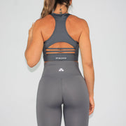 Never Give Up Mesh Contour Sports Bra Grey