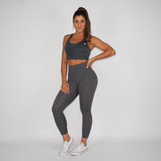 Never Give Up Mesh Contour Sports Bra Grey