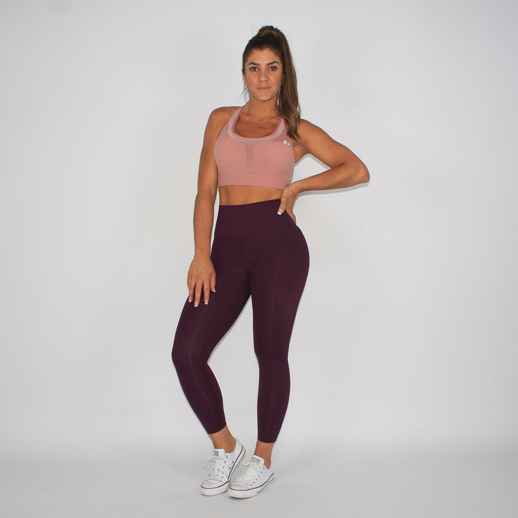 Never Give Up Mesh Contour Sports Bra Rose