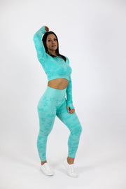 Standout Camo Seamless Leggings Aqua