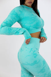 Standout Camo Seamless Leggings Aqua