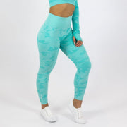 Standout Camo Seamless Leggings Aqua